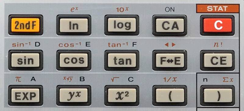Ausschnitt einer Taschenrechnertastatur